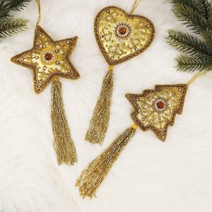 Набор елочных игрушек Golden Venirado 25 см, 3 шт, подвеска Edelman (Эдельман) фото 1