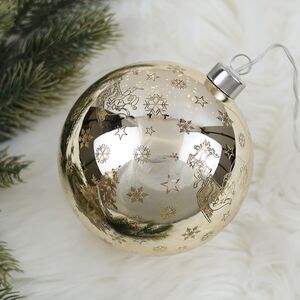 Светящийся елочный шар Одри 12 см, на батарейках Peha фото 2