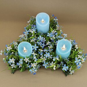 Венок для свечи Голубые Незабудки 22 см Swerox фото 3