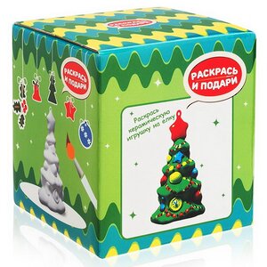 Новогодний набор для творчества Раскрась и подари - Елочная игрушка Елочка 9 см Bumbaram (Бумбарам) фото 1