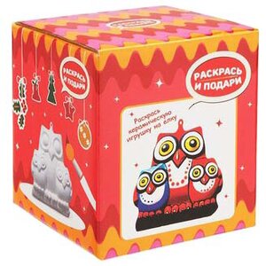 Новогодний набор для творчества Раскрась и подари - Елочная игрушка Совы 9 см Bumbaram (Бумбарам) фото 1