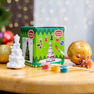 Набор для творчества Раскрась и подари - елочная игрушка Елочка, керамика