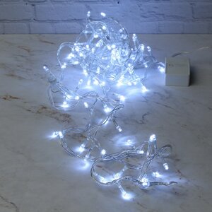 Светодиодная гирлянда для дома 100 холодных белых LED ламп 5 м, прозрачный ПВХ, IP20 Snowhouse фото 1
