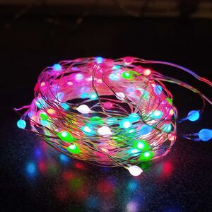 Светодиодная USB-гирлянда Роса Grande 12 м, 120 разноцветных RGB LED, серебряная проволока, 64 режима, пульт управления, таймер, IP20 Snowhouse фото 4