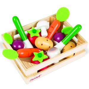Игровой набор Овощи в ящике, 12 предметов, дерево Janod фото 2