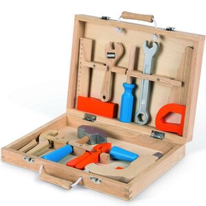 Детский набор инструментов в чемоданчике, 9 предметов, дерево Janod фото 4