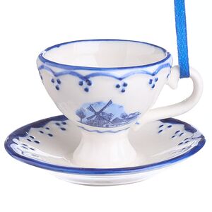 Елочная игрушка Керамическая Чашка с Мельницей 5 см, подвеска Kurts Adler (Куртс Адлер) фото 2