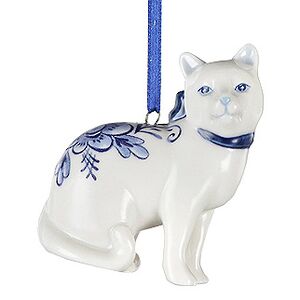 Елочная игрушка Котенок из Делфта 6 см, подвеска Kurts Adler фото 2
