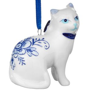 Елочная игрушка Котенок из Делфта 6 см, подвеска Kurts Adler (Куртс Адлер) фото 5