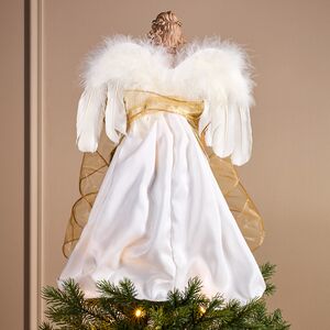 Верхушка на елку Ангел Шарлиз в платье с золотыми лентами 43 см Kurts Adler (Куртс Адлер) фото 3