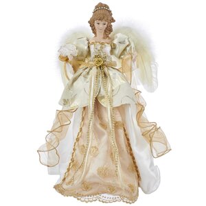 Декоративная фигура Ангел Шарлиз в платье с золотыми лентами 43 см Kurts Adler фото 1