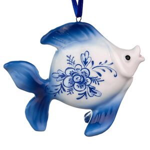 Елочная игрушка Рыбка из Делфта Эмильен 9 см, подвеска