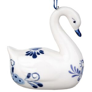 Елочная игрушка из фарфора Лебедь - Swan Song 9 см, подвеска