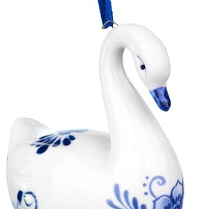 Елочная игрушка из фарфора Лебедь - Swan Song 9 см, подвеска Kurts Adler (Куртс Адлер) фото 2