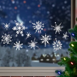 Наклейки для окна Ажурные Снежинки 49*23 см