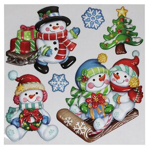 Новогодние наклейки Snowmen City 25*25 см