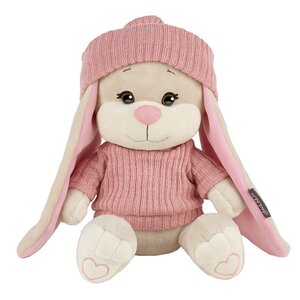 Мягкая игрушка Зайка Лин в вязаном платьице и шапочке 20 см, коллекция Jack&Lin Maxitoys фото 1
