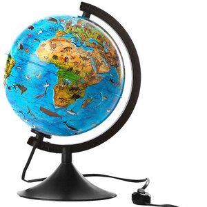 Детский глобус с подсветкой Зоогеографический 210 мм