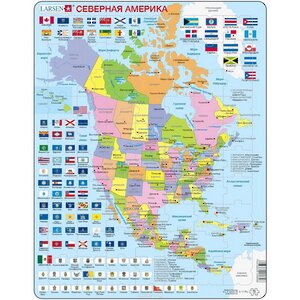 Пазл Карты и Континенты - Северная Америка, 70 элементов, 37*29 см LARSEN фото 1
