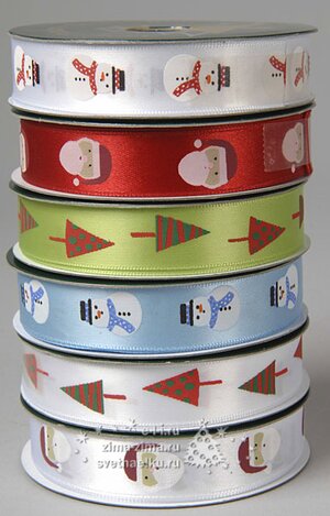 Лента атласная с рисунком, 2,7м*1,6см