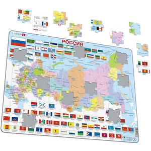 Пазл Карты и Континенты - Россия, 70 элементов, 37*29 см LARSEN фото 2