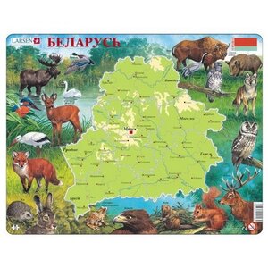 Пазл Карты и Континенты -  Беларусь, 72 элемента, 37*29 см