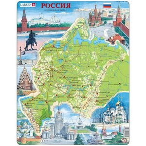 Пазл Карты и Континенты - Западная Россия, 71 элемент, 37*29 см