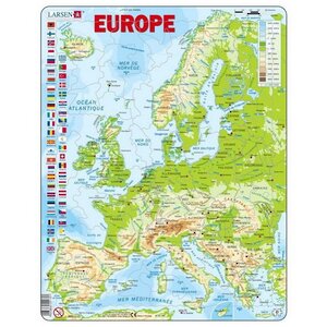 Пазл Карты и Континенты - Европа, 87 элементов, 37*29 см (англ.яз.)