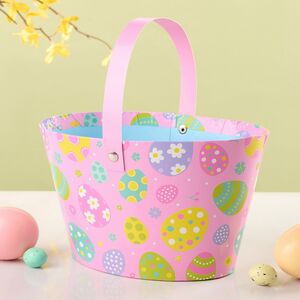 Декоративная корзина Светлая Пасха 20*12 см розовая