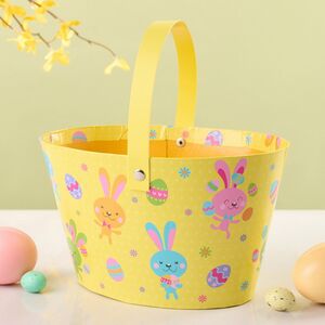 Декоративная корзина Светлая Пасха 20*12 см желтая