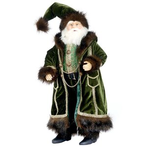 Коллекционная фигура Дед Мороз в зеленом бархатном наряде 46 см Katherine’s Collection фото 1