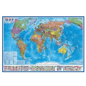 Интерактивная политическая карта мира 59*40 см, 1:55М Globen фото 1