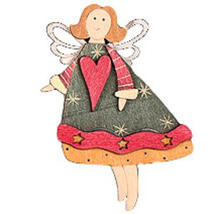 Магнит Фея с ажурными крылышками в зеленом платье 6*9 см Holiday Classics фото 1