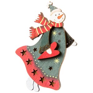 Новогодний магнит Снеговик с сердечком 8 см Holiday Classics фото 1