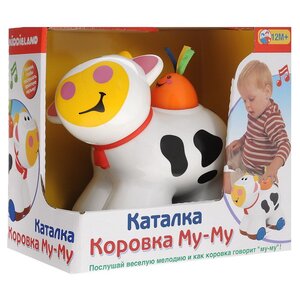 Музыкальная игрушка-каталка Коровка Му-Му 17 см Kiddieland (Киддилэнд) фото 2