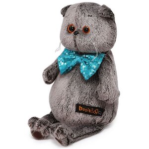 Мягкая игрушка Кот Басик в галстуке-бабочке в пайетках 19 см Budi Basa фото 2