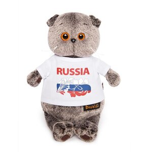 Мягкая игрушка Кот Басик в футболке с принтом Россия 19 см Budi Basa фото 1