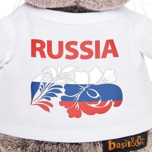 Мягкая игрушка Кот Басик в футболке с принтом Россия 25 см Budi Basa фото 2