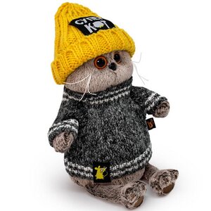 Мягкая игрушка Кот Басик в вязаной шапке и свитере 19 см Budi Basa фото 3