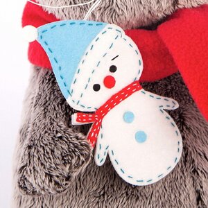 Мягкая игрушка Кот Басик в шарфике со снеговичком 19 см Budi Basa фото 2