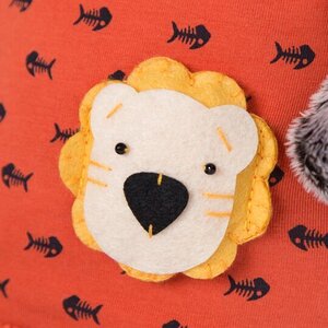 Мягкая игрушка Кот Басик в оранжевой футболке в рыбки с львенком 19 см Budi Basa (Буди Баса) фото 5