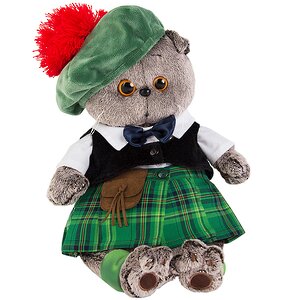 Мягкая игрушка Кот Басик в шотландском костюме 25 см Budi Basa фото 1