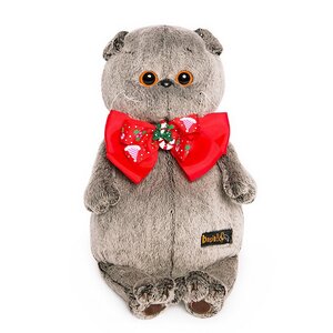 Мягкая игрушка Кот Басик в новогоднем банте 30 см Budi Basa (Буди Баса) фото 1