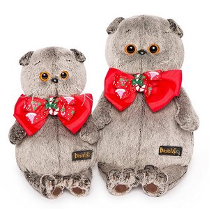Мягкая игрушка Кот Басик в новогоднем банте 30 см Budi Basa (Буди Баса) фото 3