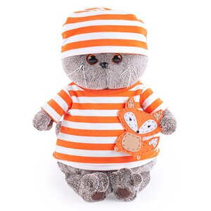 Мягкая игрушка Кот Басик в полосатой футболке с лисёнком 25 см Budi Basa (Буди Баса) фото 1