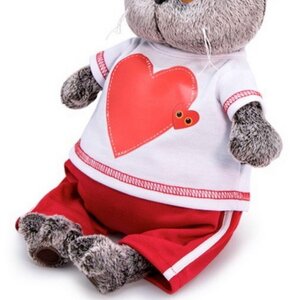 Одежда для Кота Басика 19 см - Футболка с сердцем и красные шорты Budi Basa фото 2