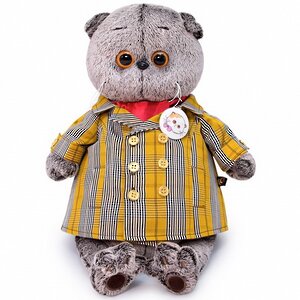 Мягкая игрушка Кот Басик в двубортном плаще 30 см Budi Basa фото 1