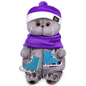Мягкая игрушка Кот Басик с коньками 25 см