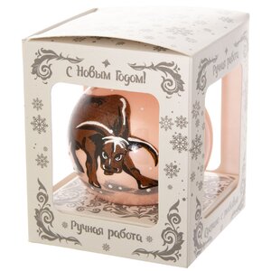 Стеклянный елочный шар Бык Армандо 6 см Коломеев фото 2