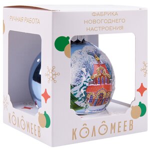 Стеклянный елочный шар Терем в Лесу 8 см Коломеев фото 3